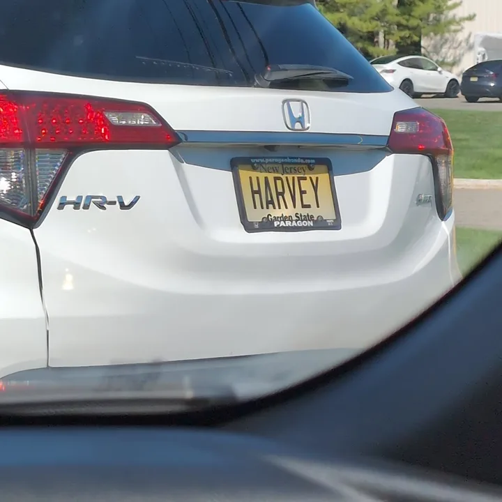 white honda hr v with vanity plate (2025-09-28)