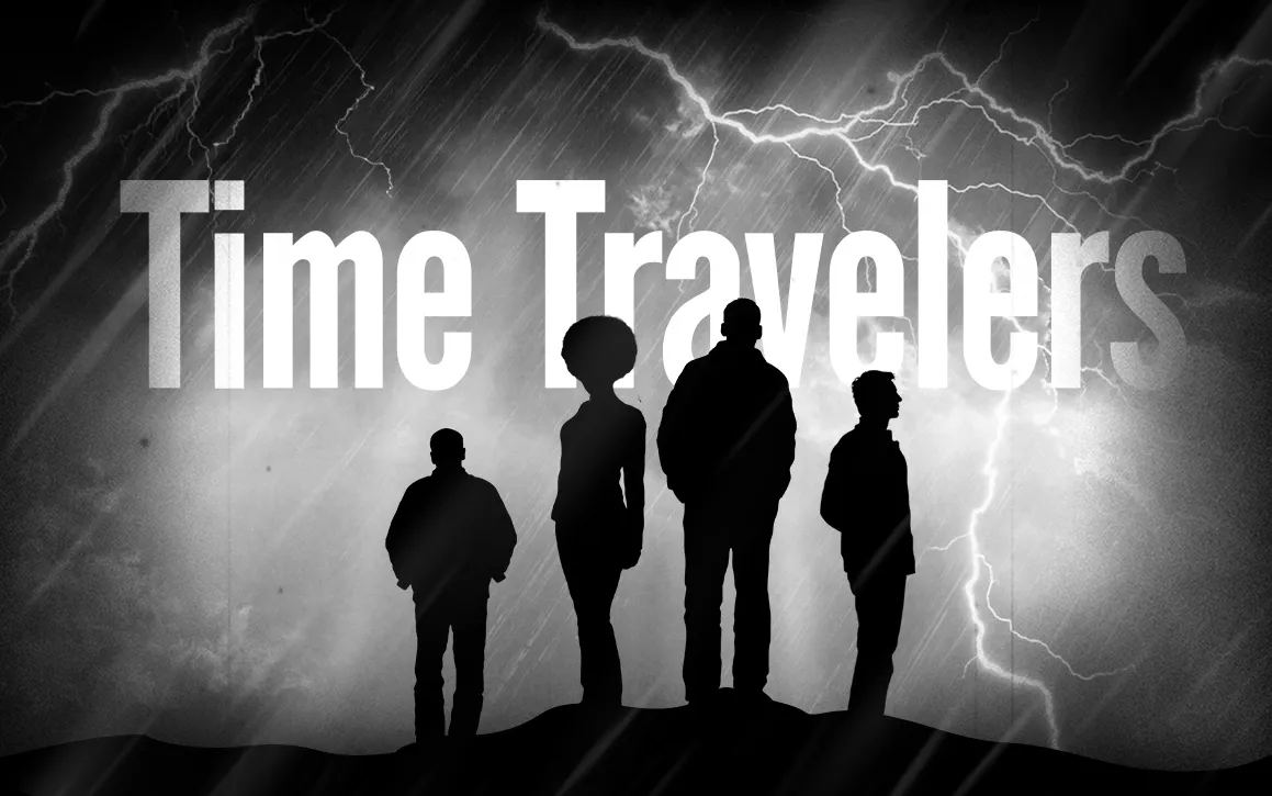 Cartoony time-traveler dream imagery